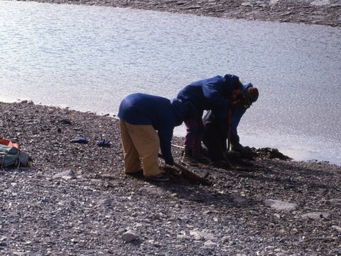 1994-099-D-Campbell-D-Sheppard-G-Claridge-lake-edge-soil-sampling-at-Vanda-Station.jpg